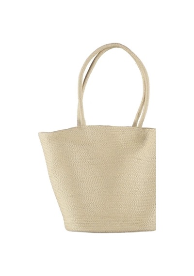 Bipamuk Purey Model Yazlık Kadın Hasır Plaj Çanta Krem