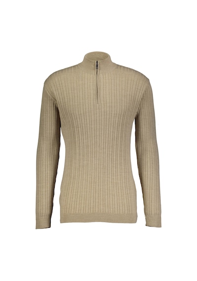 Finesuits Erkek Desenli Yünlü Kazak 2422201010.dsfybr Bej