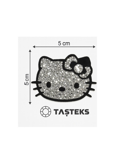 Taşlı Ütülenebilen Veya Sticker Olarak Kullanılabilen 6cm Hello Kitty
