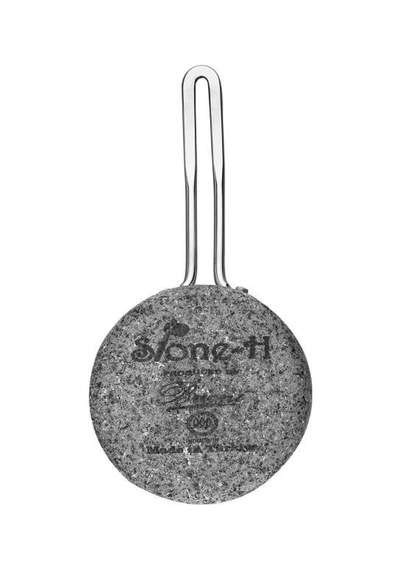 Brioni Stone-h Çizilmez Yanmaz Yapışmaz İndüksiyonlu 16 Cm Sos Tenceresi Kapaklı Gri