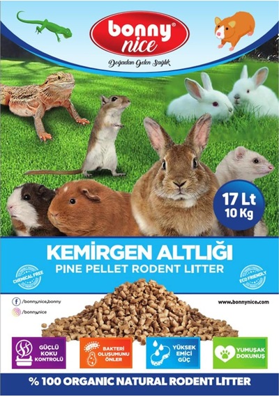Bonnynice Bonny Nice Doğal Çam Pelet Ginepig Kafes Altlığı 10 Kg 17 Lt 1 Adet
