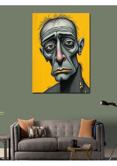 Kanvas Tablo Hüzünlü Yaşlı Adam Figürü 50cmx70cm