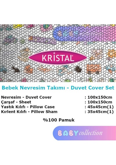 Kristal Babies Blue Bebek Nevresim Takımı Pamuk
