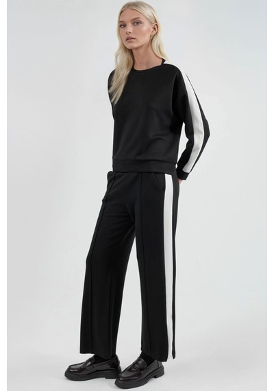 Hiccup Modal Dokulu Regular Fit Sweatshirt & Pantolon Takımı Berşan Collection Siyah