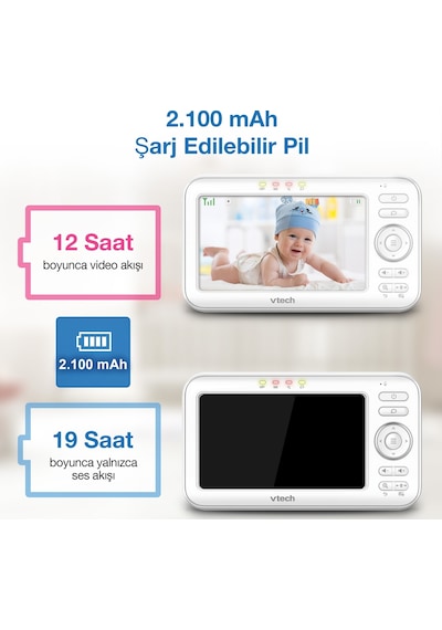 Vtech Uyarlanabilir Gece Lambalı 5 Görüntülü Bebek Monitörü - Vm5254