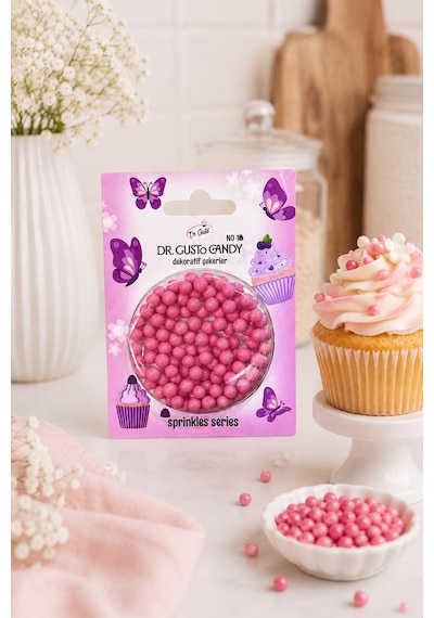 Dr. Gusto 4 Mm Candy Pembe Boncuk Pasta Süsleme Şekeri