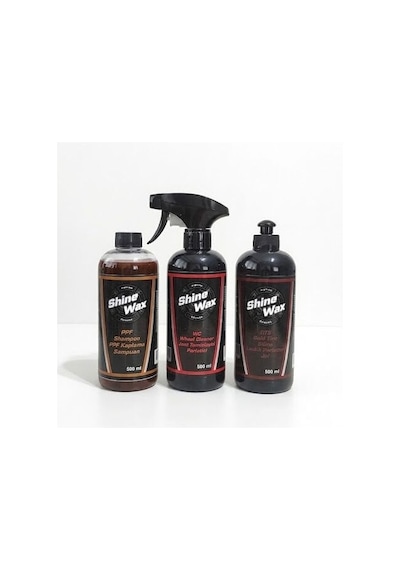 Shine Wax Ppf Şampuan & Jant Temizleyici & Lastik Parlatıcı Sprey 500 Ml 3'lü Set