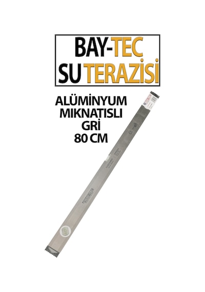 Gri Mıknatıslı Su Terazisi 80 Cm