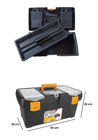 Takım Çantası Alet Kutusu Kapaklı Mini Bölmeli Organizer Dayanıklı Plastik Malzeme 14'' 22