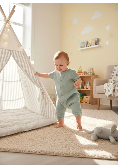 Tiffany Baby & Kids Tiffany Baby Bebek Green Theme Müslin Tulum Yeşil 65091
