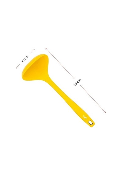 Lurch - Platin Silikon Çorba Kepçesi 28 Cm Sarı - Yanmaz, Yapışmaz, Bükülmez, Çizmez, Tat Ve Koku Bırakmaz - 240052