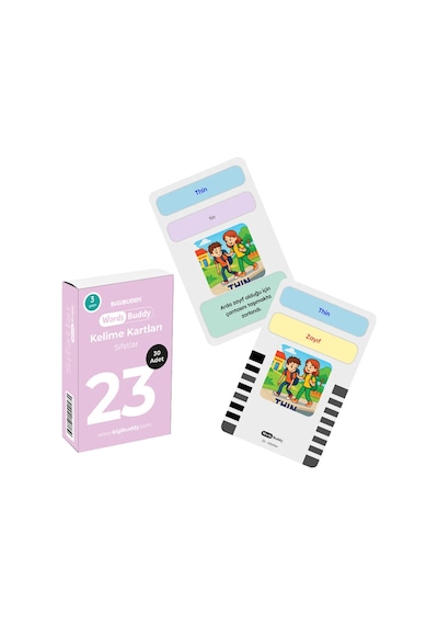 Bigibuddy WordsBuddy Türkçe İngilizce Kelime Kartları Kendini İfade Etme 90 Kart 3’lü Set (BigiOne Cihaz Hariç)