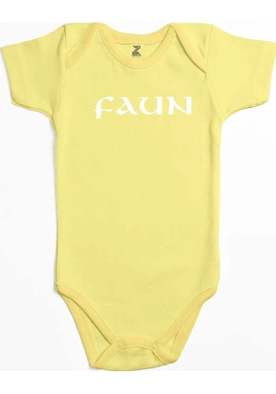 Zepplin Giyim Faun Text Logo Sarı Bebek Body Zıbın