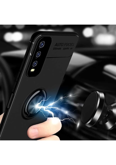Vivo Y11S Kılıf Zore Ravel Yüzüklü Silikon Kılıf