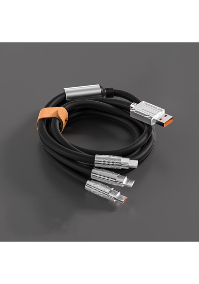 100/120w 3 In 1 Şarj Kablosu 120cm Mikro Usb/tip-c Çoklu Usb Cep Telefonu Şarj Kabloları Xiaomi Huawei Samsung İçin Siyah