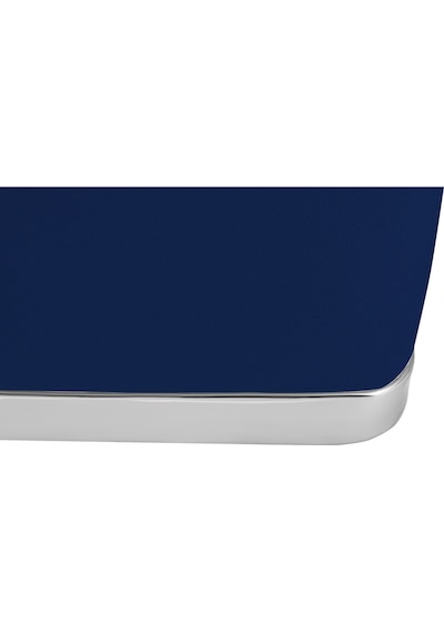 Zengo Silver Twin Line Kare Puf -mavi Kumaş, Dekoratif Makyaj Masası Pufu-modern Style