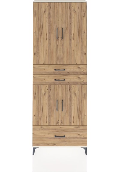 Arges Dolap 5 Raflı 3 Çekmeceli 4 Kapaklı 88x30x243 Aytaşı-çam Aytası
