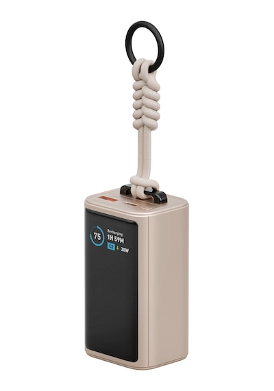 Energea Compac Arc 45 Dijital Göstergeli 10.000 Mah Dahili Type-c Kablolu 45w Şarj Çıkışlı Pd Hızlı Şarj Powerbank - Gold Gold