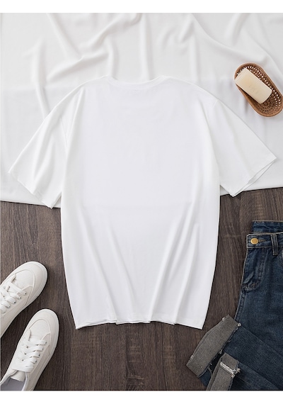 Uyguntarz Unisex Red Mon Cheri Baskılı Tasarım Tshirt Beyaz