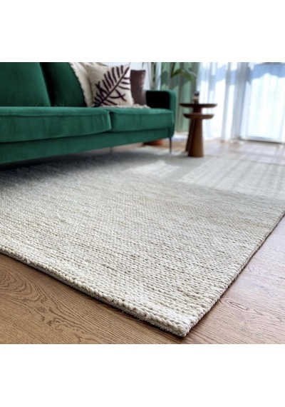 Eko Halı Flatweave Choti White Dekoratif Jüt Kilim