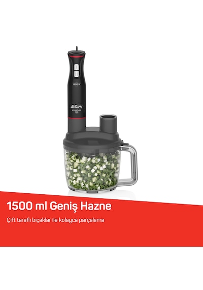 Arzum AR1204 Starchef Pro 1800 W 4 Bıçaklı 1.5 L Hazneli 2 Kademeli Multi Blender Seti
