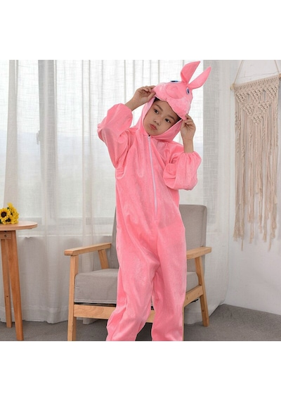 Çocuk Tavşan Kostümü Pembe Renk 2-3 Yaş 80 Cm 5680