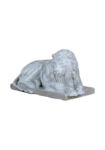 Dekoratif Biblo Yeleli Aslan Heykel El Yapımı Hediyelik Süs Eşyası Model Aslan3 - Gümüş