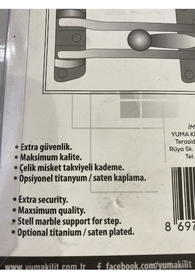Yuma Kapı Emniyet Kelepçesi Çengel Tip