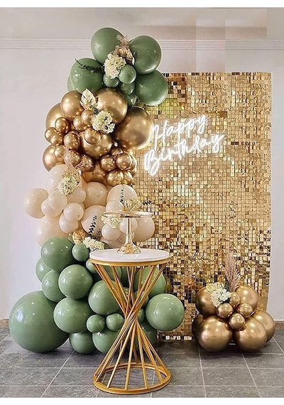 Deniz Kumu Pastel Ten Rengi Doğum Günü Ve Nişan Balon Zinciri Set