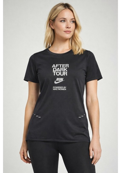 Nike Miler After Dark Tour 2025 Dri Fit Tee Sırt Hava Panelli Koşu Spor Antrenman Tişörtü Siyah