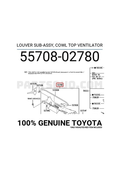 Cam Alt Izgarası Corolla 2019-24 Oem No:5570802780