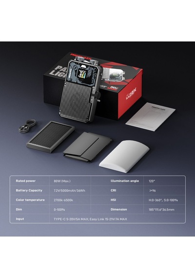 Photoolex X2077 Pro 80w Rgb Profesyonel Video Fotoğraf Led Panel Işık - Ls-123