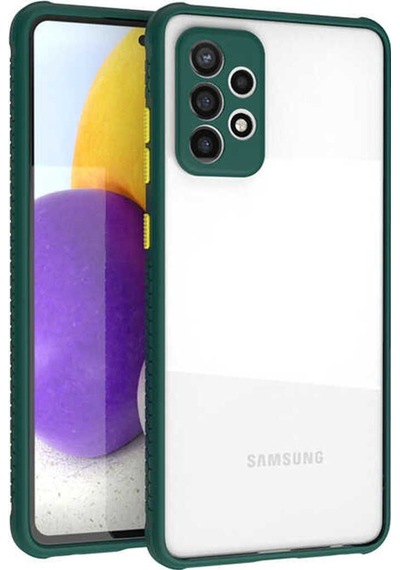 Samsung Uyumlu Galaxy A72 Kılıf Zore Kaff Kapak Koyu Yeşil