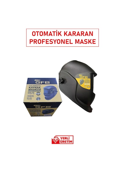 Güneş Enerjili Pilli Otomatik Kararan Kaynak Baş Maskesi Profesyonel Colormatik Koruma