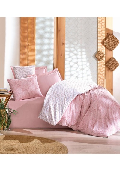 Çift Kişilik Nev Takımı Minimal Pembe Renkli