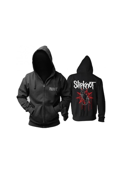 Tarzsokak Slipknot Hoodies Fermuarlı Kapşonlu Uyumlu Siyah