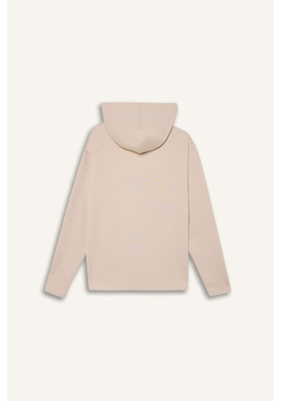 DeFactoFit Standart Fit Kapüşonlu Çift Cepli Sporcu Fermuarlı Sweatshirt D7121AX25SPBG700
