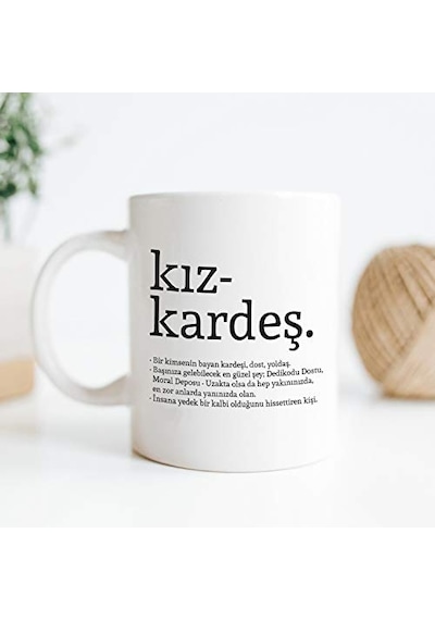 Kız Kardeş Kelime Anlamlı Baskılı Kupa Bardak Kahve Bardağı Kız Kardeşe Özel Tasarım Hediye 107226 Genel