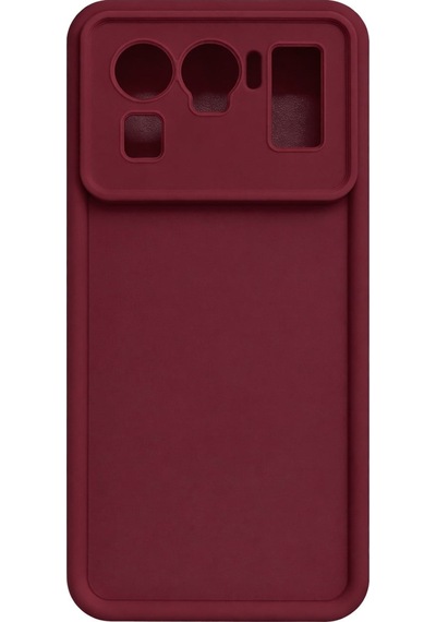 Mi 11 Ultra Ve Mi 11 Uyumlu Kamera Çıkıntılı Mat Silikon Telefon Kılıfı Bordo