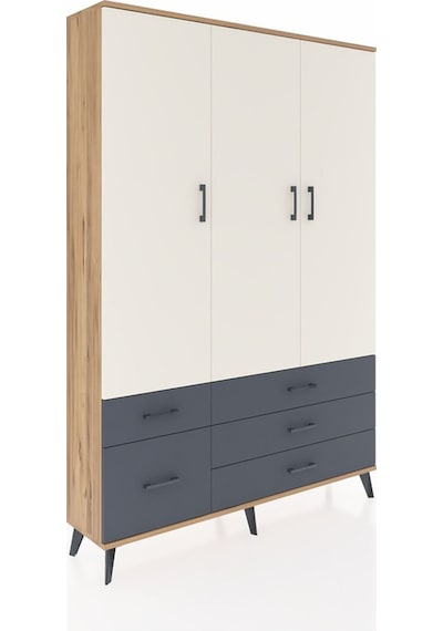 Arges Dolap 5 Raflı 5 Çekmeceli Tek Askılı 132x30x195 Çam-aytaşı/antrasit Aytası/antrasıt Arges Dolap 5 Raflı 5 Çekmeceli Tek Askılı 132x30x195 Çam-aytaşı/antrasit Aytası/antrasıt