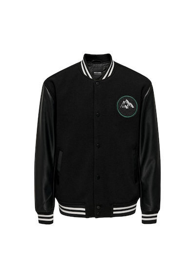 Only & Sons Erkek Düğmeli Siyah Kolej Ceket - 22026189 001