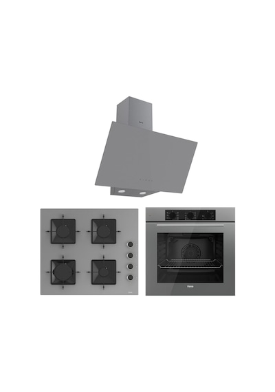 Elegant Line Basic Gri  QBL62CPR-SS208-D079 Ankastre Set