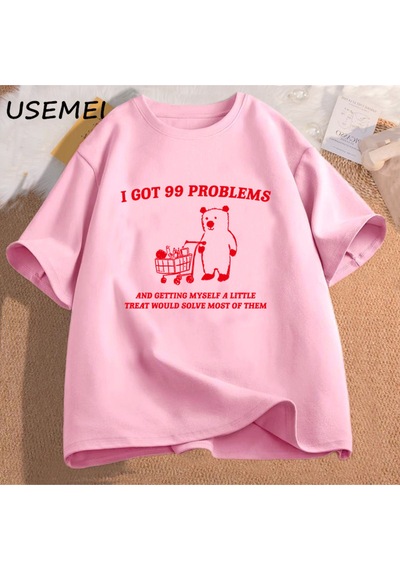 Flood Of Style Ben 99 Sorunları Var Ve Kendimi Küçük Bir T Shirt Pamuk Kısa Kollu Unisex T-shirt Rahat Kısa Pembe