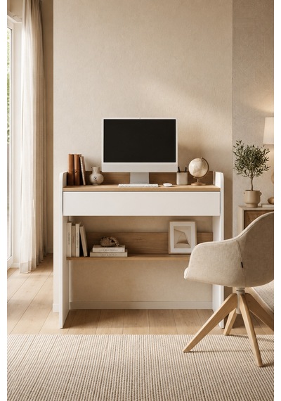 Home Armon Tek Çekmeceli Çalışma Masası 94x90x50 Cm Beyaz Meşe Modern Tasarım Beyaz - 914417242 Beyaz Home Armon Tek Çekmeceli Çalışma Masası 94x90x50 Cm Beyaz Meşe Modern Tasarım Beyaz - 914417242 Beyaz