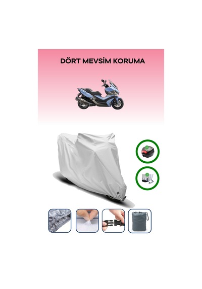 Gri Arka Çanta Ve Kilit Uyumlu Kymco Xciting Vs 400 Uyumlu Motor Brandası
