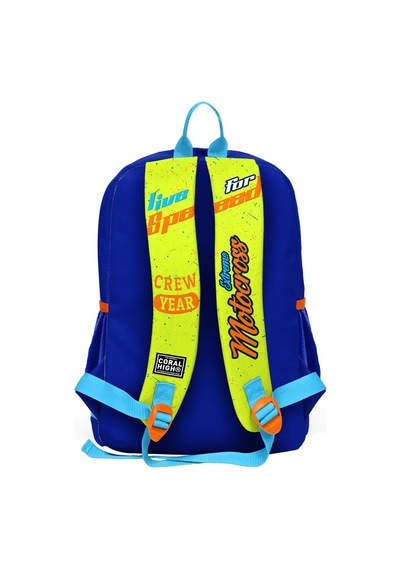 Coral High Kids Fosforlu Sarı Saks Motorsiklet Desenli Okul Çanta Seti Set0123742