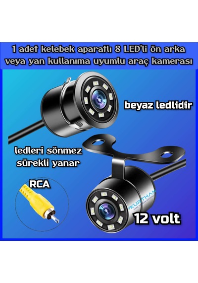 Beyaz Ledli Kelebek Kamera Ledleri Sönmez Sürekli Yanar 12 Volt