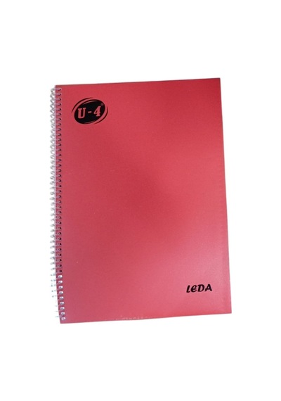 U-4 A4 Pp Kp Spiralli 40 Yp Kareli Defter-kırmızı
