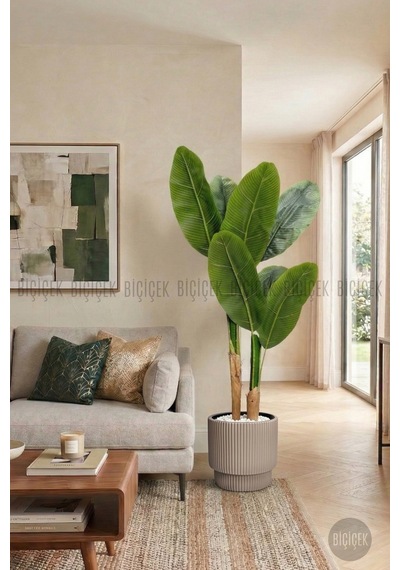 Biçiçek Yapay Starli̇ce 160 Cm 7 Yapraklı Mocha Vega Saksıda