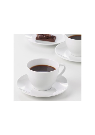 Ikea Vardera Porselen Fincan Ve Tabak 7 Cm 200 Ml Beyaz 2 Parça